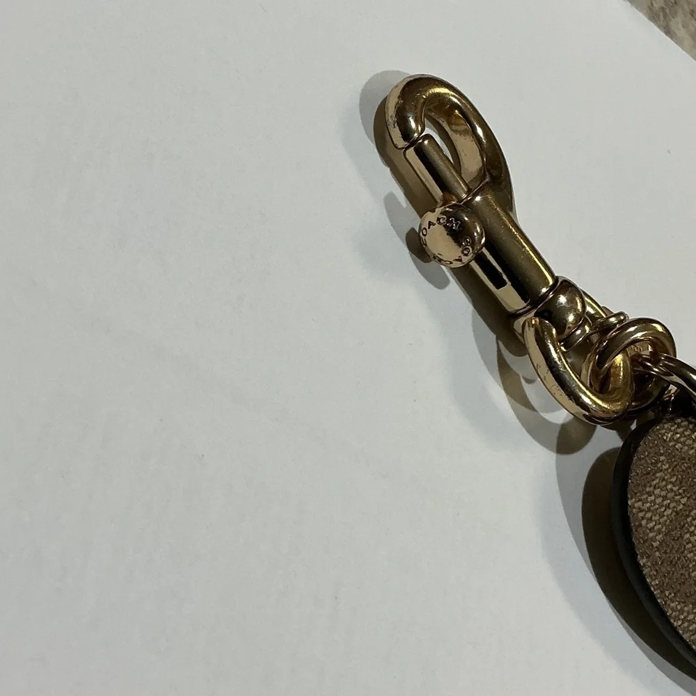 Coach Brown and Gold Heart Key Charm